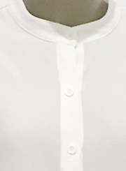 Half Sleeve Solid Color Button Down Shirt With Beading