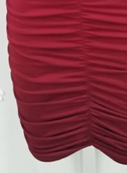 Sexy Off Shoulder Long Sleeve High Waist Pleated Bodycon Dress