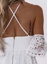 Spaghetti Strap Off Shoulder High Waist Lace Hollow Out High Low Dress