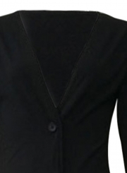 Black Casual Long Lightweight Cardigan