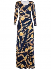 Woman’s Traditional Print Long  Maxi Dress