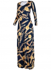 Woman’s Traditional Print Long  Maxi Dress