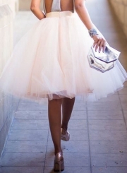 Fluffy Princess Layered Tulle Tutu A-Line Long Skirt