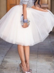 Fluffy Princess Layered Tulle Tutu A-Line Long Skirt