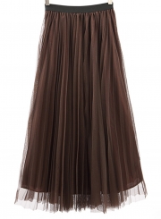 Mesh Tulle Pleated Skirt