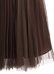 Mesh Tulle Pleated Skirt