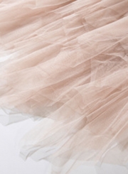 Irregular Layered Mesh Tulle  A-Line Skirt