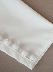 White vintage slanted shoulders irregular shirt