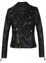 Black Classic PU Leather Jacket