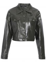 Classic Moto Biker/Racer Faux Leather Jacket For Women