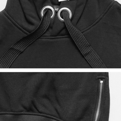 Loose Drawstring Plush Long Sleeve Hoodie stylesimo.com
