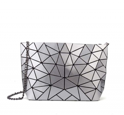 Female Geometric Rhombic PU Folding Chain Handbag