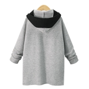 Hooded Coat Two False Pieces Knit Cardigan