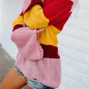 Loose Rainbow Knit Pullover Sweater