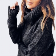 ’s Funnel Neck Loose Sweater