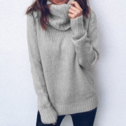 ’s Funnel Neck Loose Sweater