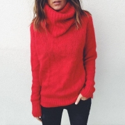 ’s Funnel Neck Loose Sweater