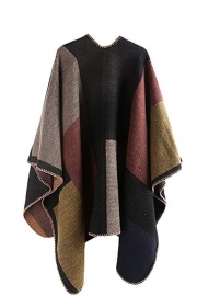 Reversible Oversized Blanket Poncho Cape Shawl Cardigans