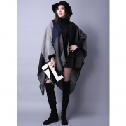 Reversible Oversized Blanket Poncho Cape Shawl Cardigans