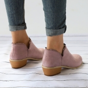 Plain Laciness Outdoor Ankle Booties