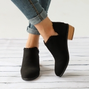 Plain Laciness Outdoor Ankle Booties