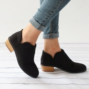 Plain Laciness Outdoor Ankle Booties