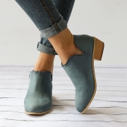 Plain Laciness Outdoor Ankle Booties