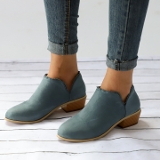 Plain Laciness Outdoor Ankle Booties