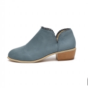 Plain Laciness Outdoor Ankle Booties