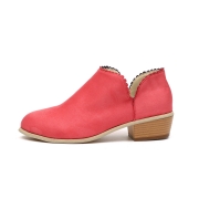 Plain Laciness Outdoor Ankle Booties