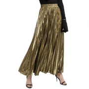 Luster Elegant Pleated A Line Waist Skirt