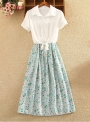 dress-shirt-and-printed-skirt-dress
