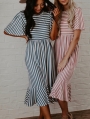 summer-cute-striped-midi-dress