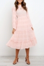 long-sleeves-elasticised-waist-shirred-bodice-midi-pink-dress