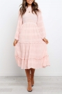 long-sleeves-elasticised-waist-shirred-bodice-midi-pink-dress