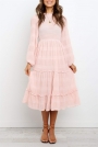 long-sleeves-elasticised-waist-shirred-bodice-midi-pink-dress