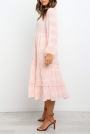 long-sleeves-elasticised-waist-shirred-bodice-midi-pink-dress