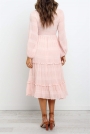 long-sleeves-elasticised-waist-shirred-bodice-midi-pink-dress