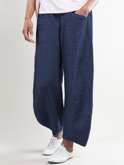 Summer Pockets Shift Casual Capri Pants YOUYOUFASHIONEC.com