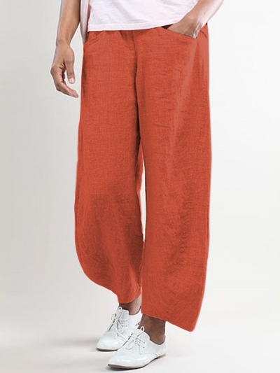 Summer Pockets Shift Casual Capri Pants YOUYOUFASHIONEC.com