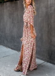 THROWBACK FLORAL KIMONO MAXI DRESS