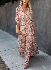 THROWBACK FLORAL KIMONO MAXI DRESS