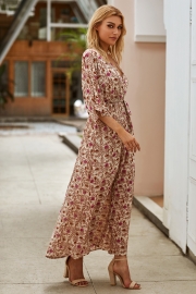 THROWBACK FLORAL KIMONO MAXI DRESS