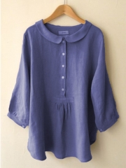 Casual Long Sleeve Sweet Solid Blouse