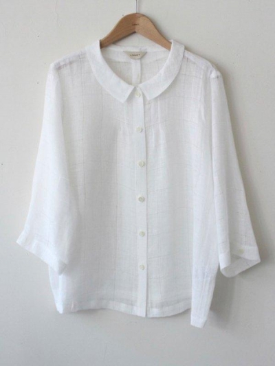 Round Neck 3/4 Sleeve Blouse YOUYOUFASHIONEC.com