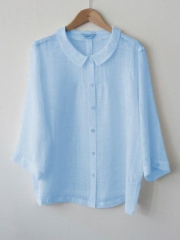 Round Neck 3/4 Sleeve Blouse