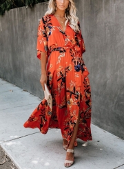 satin kimono maxi dress