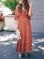 V-NECK TUNIC MAXI DRESS