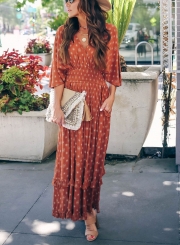 V-NECK TUNIC MAXI DRESS