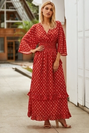 V-NECK TUNIC MAXI DRESS